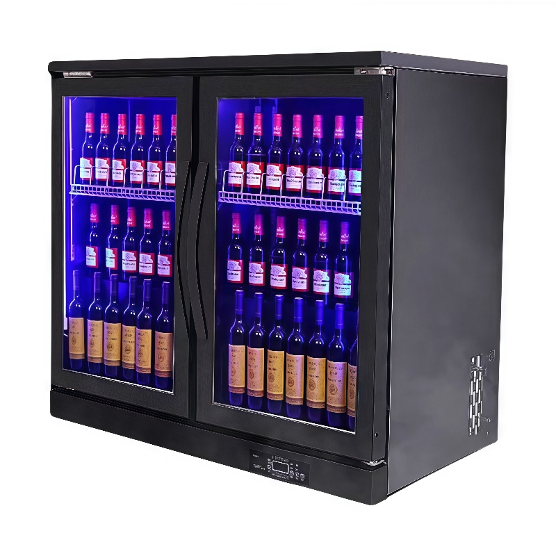 Wine Beer Dual Zone - ตู้แช่เครื่องดื่มขนาดเล็กแบบระบายความร้อนด้วยอากาศ ป้องกันน้ำแข็งเกาะ พร้อมกุญแจล็อค สำหรับเก็บเบียร์ น้ำผลไม้ ไวน์